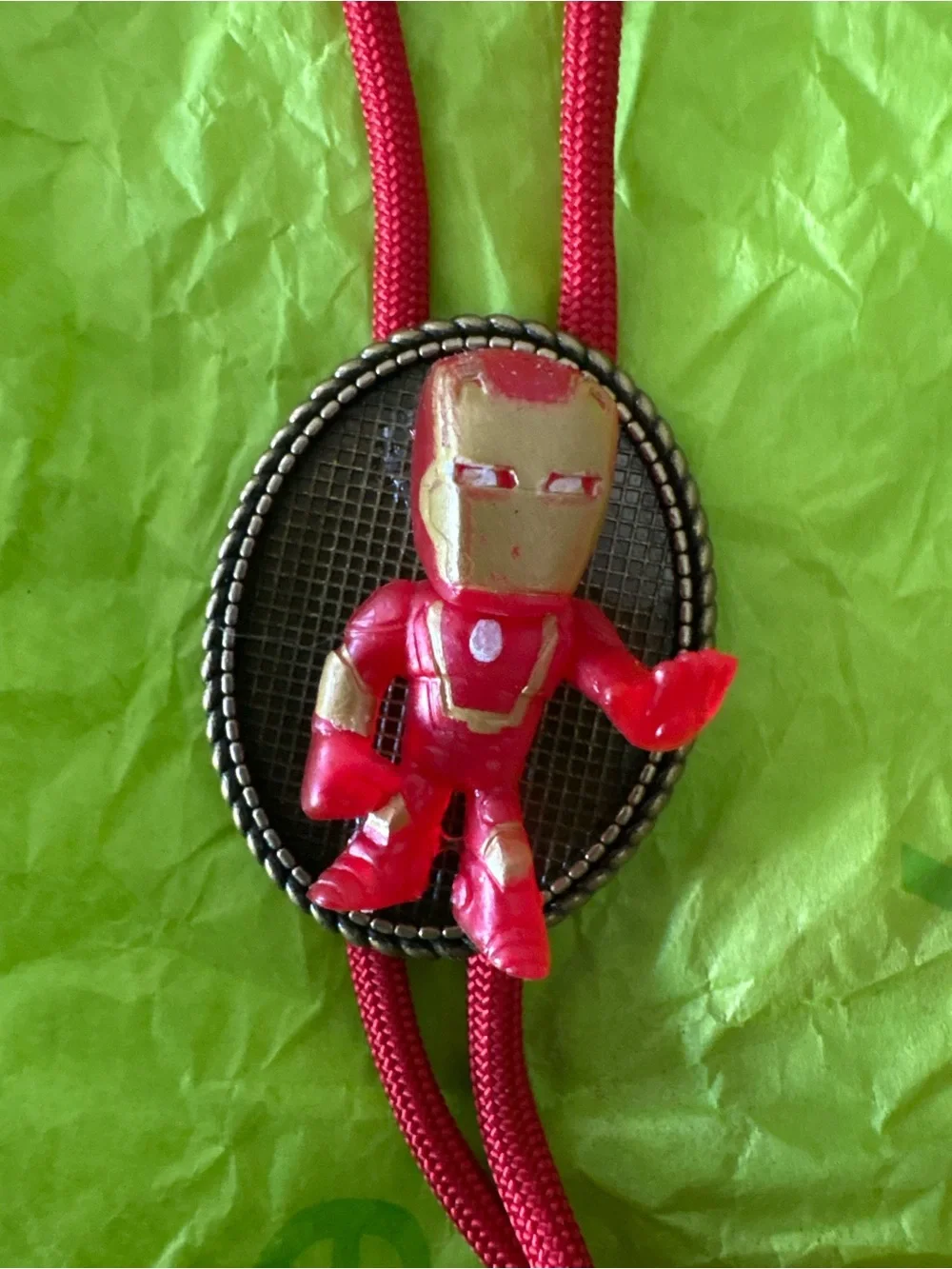 Red and Gold Iron Man Bolo Tie Pendant